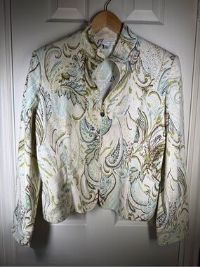 St. John by Marie Gray Women’s Cotton Ivory Paisley Vintage Jacket